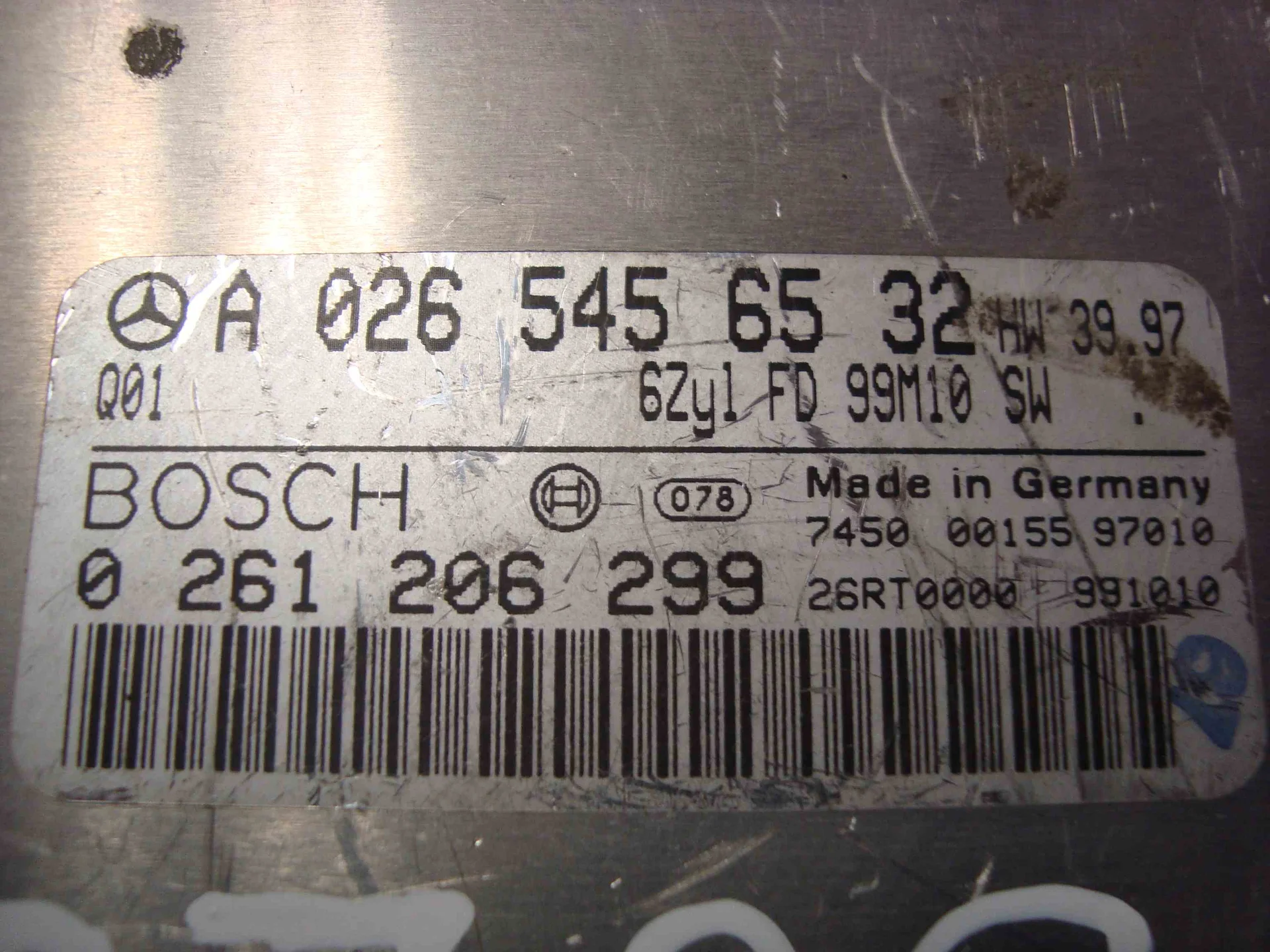 Блок управления двигателем Mercedes-Benz C208 A0265456532 - миниатюра 3