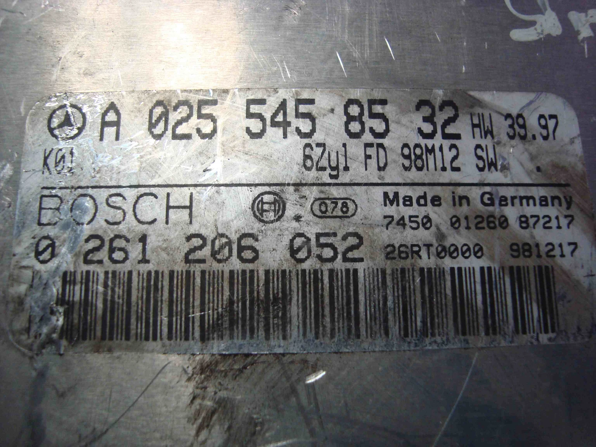 Блок управления двигателем Mercedes-Benz W210 112 A0255458532 - миниатюра 3