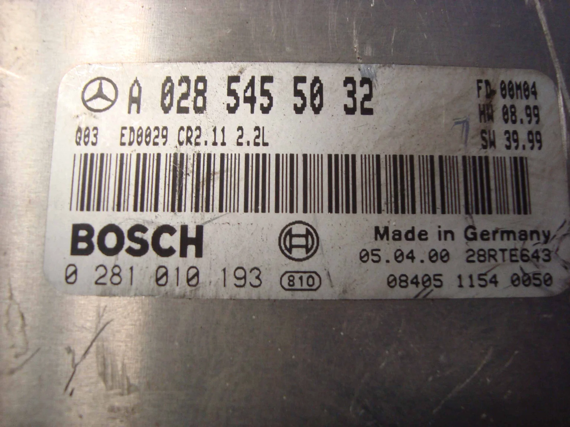 Блок управления двигателем Mercedes-Benz W210 611 A0285455032 - миниатюра 3