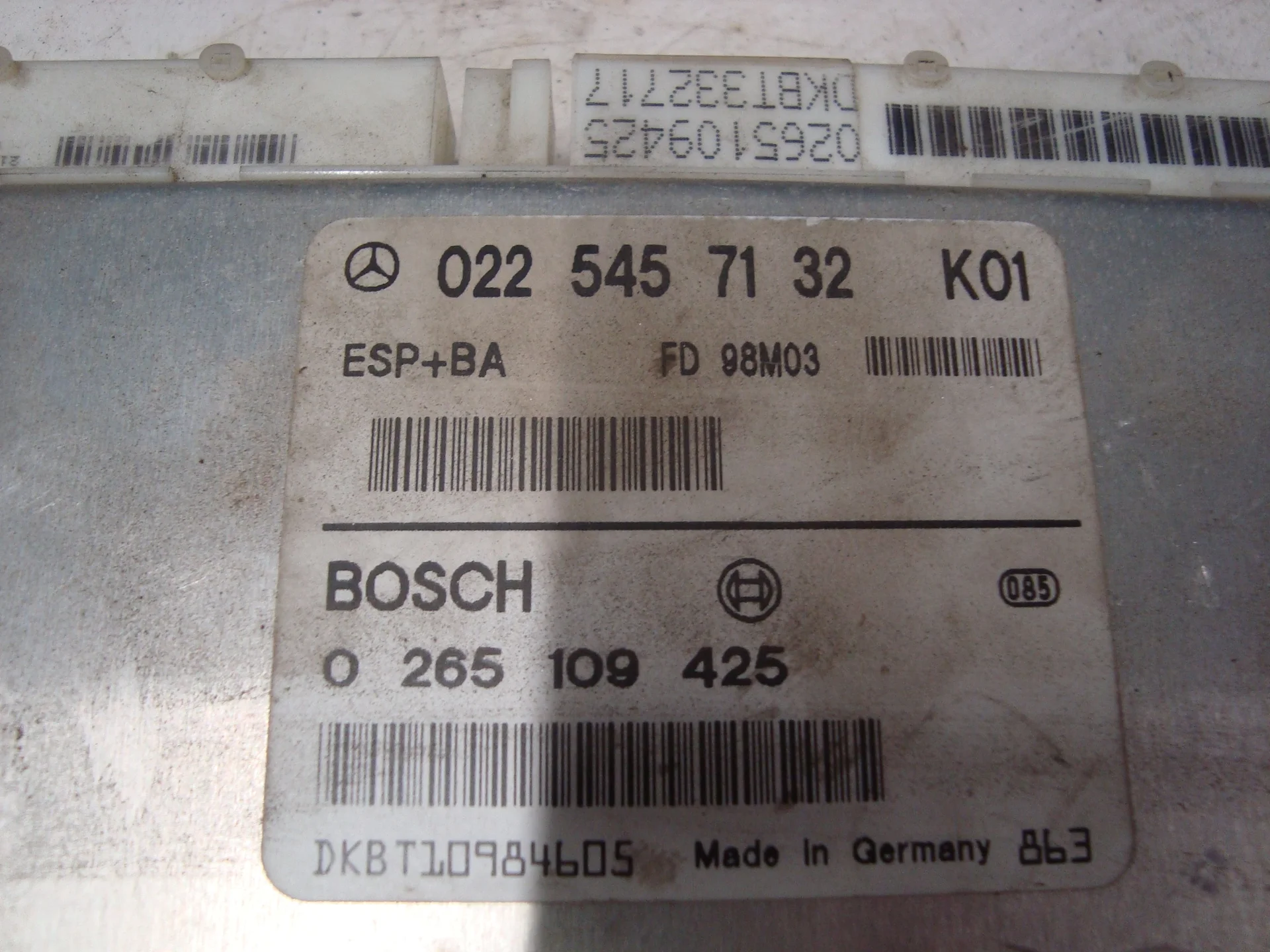 Блок управления ESP Mercedes-Benz W168  A0225457132 - миниатюра 3