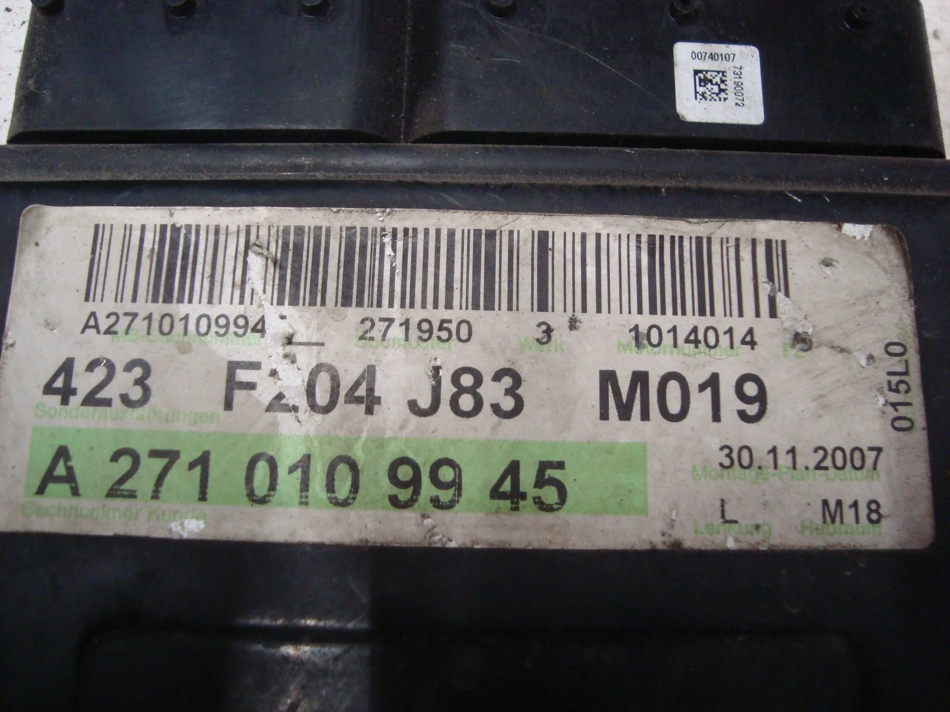 Блок управления двигателем Mercedes-Benz W204 271 A2719000100 - миниатюра 3