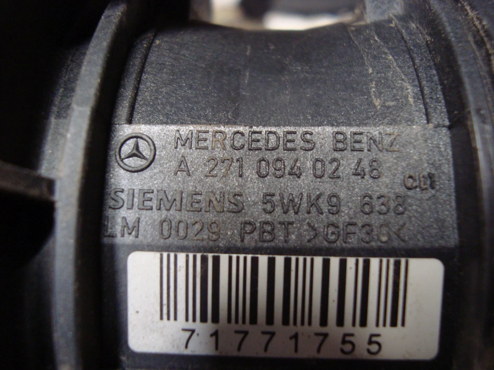 Датчик массового расхода воздуха Mercedes-Benz W204 271 A2710940248 - миниатюра 5