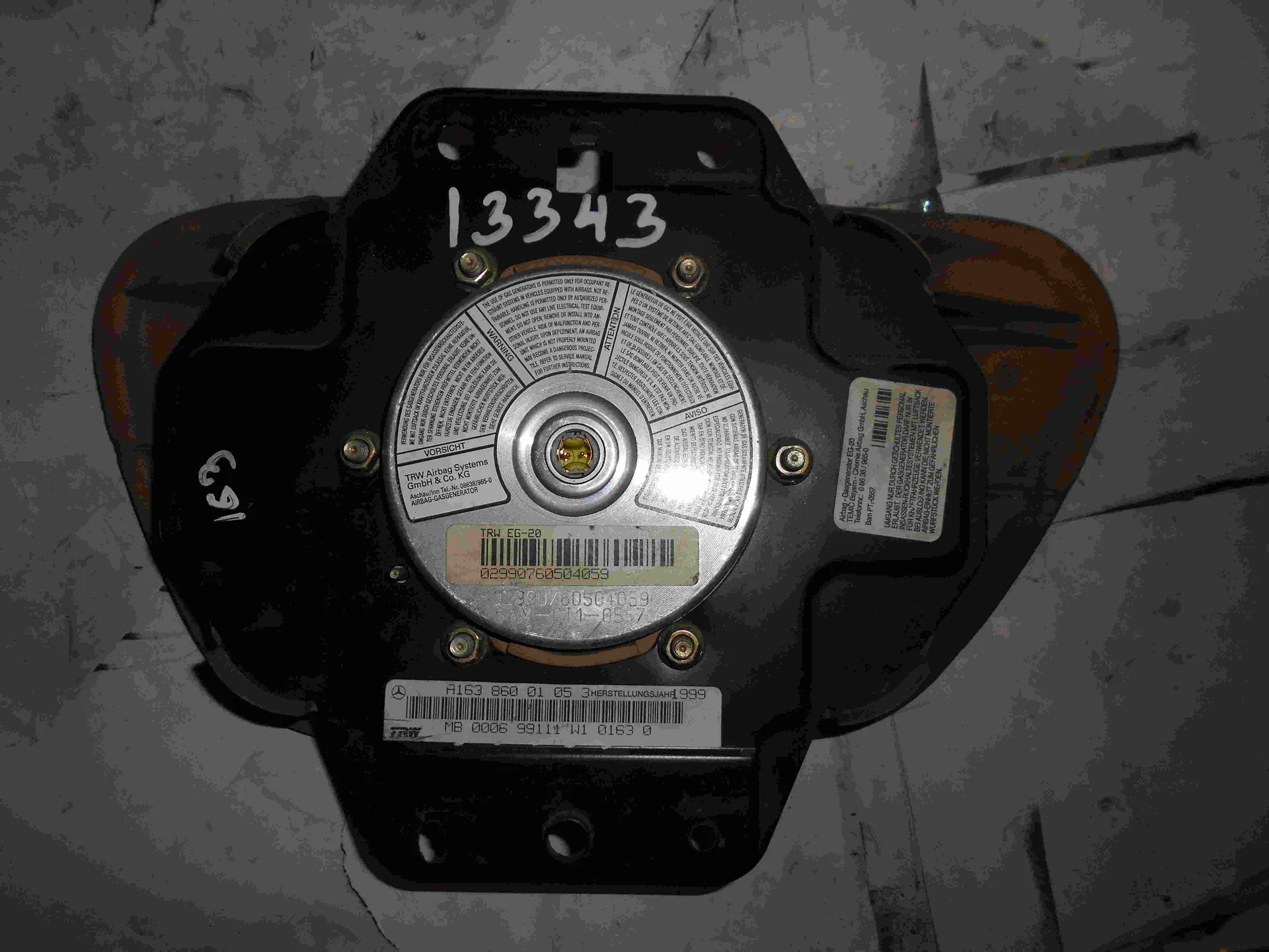 Подушка безопасности передней левой двери Mercedes-Benz W163  A1638600105 - миниатюра 2