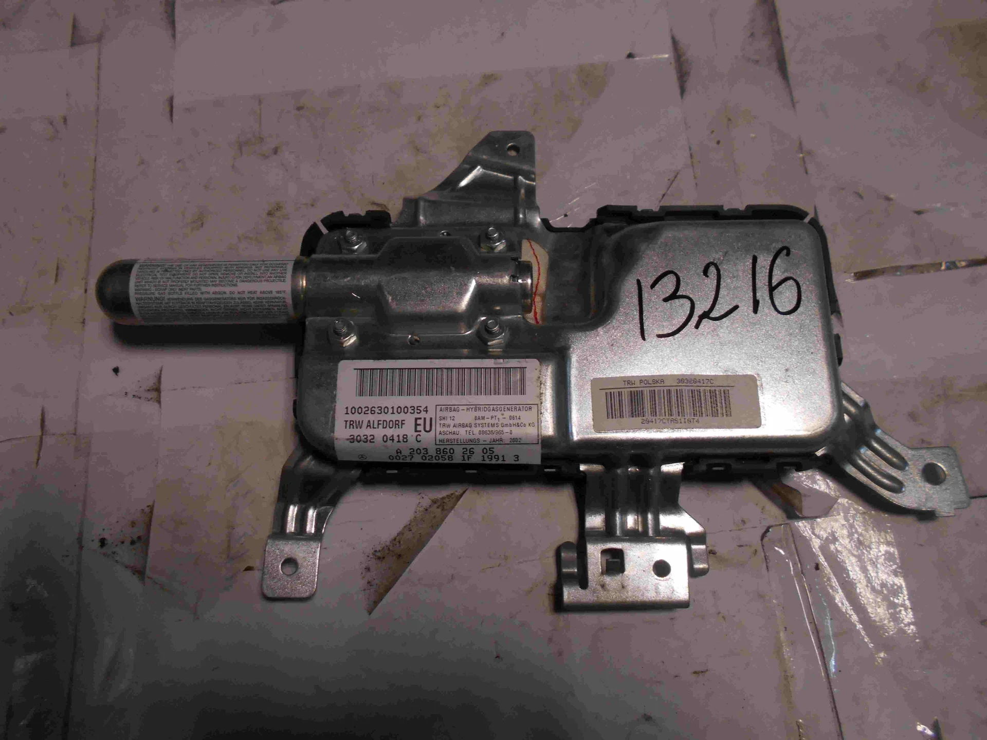 Подушка безопасности передней правой двери Mercedes-Benz W203  A2038602605 - миниатюра 2