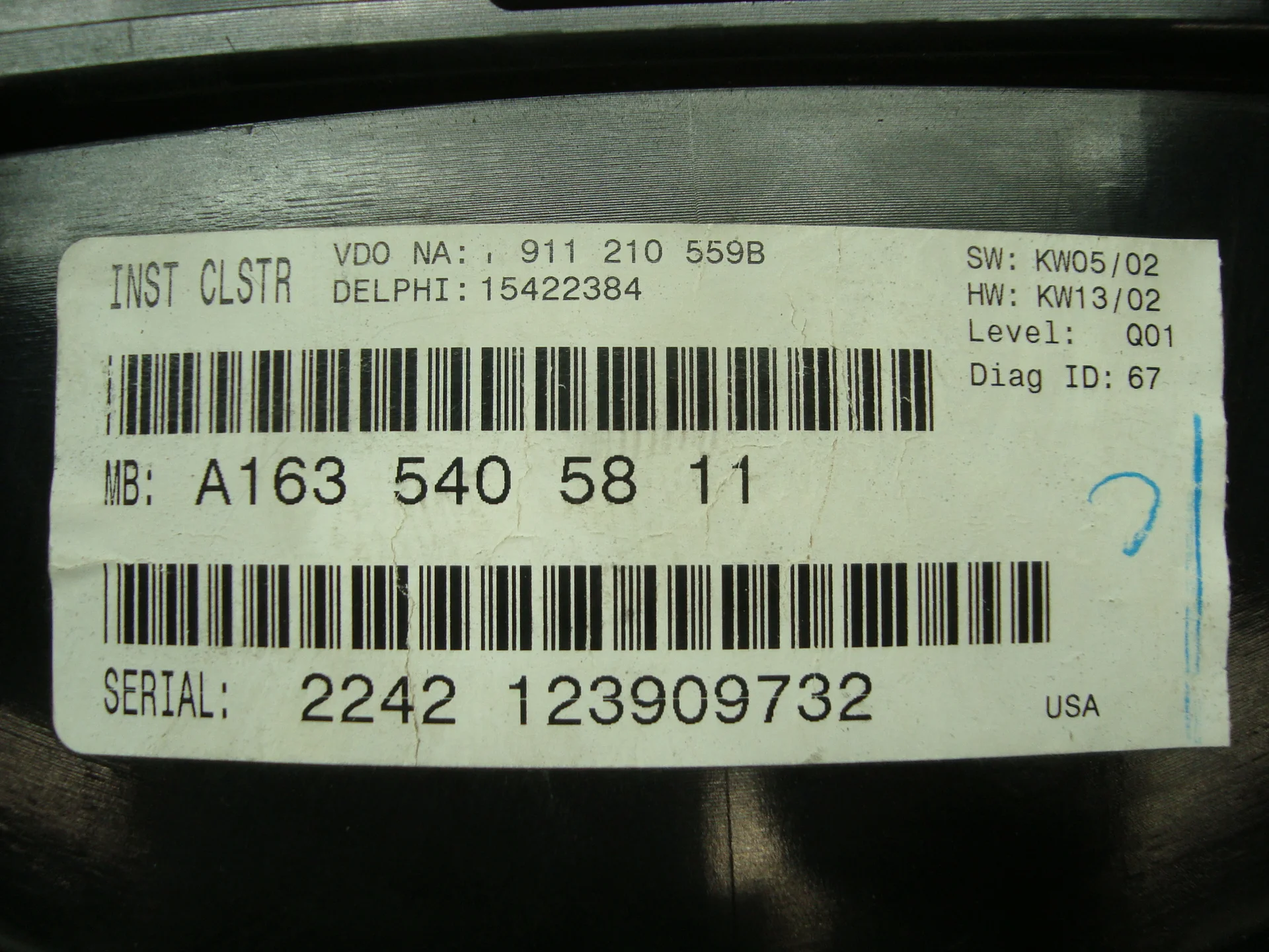 Панель приборов Mercedes-Benz W163 628 A1635405811 - миниатюра 5