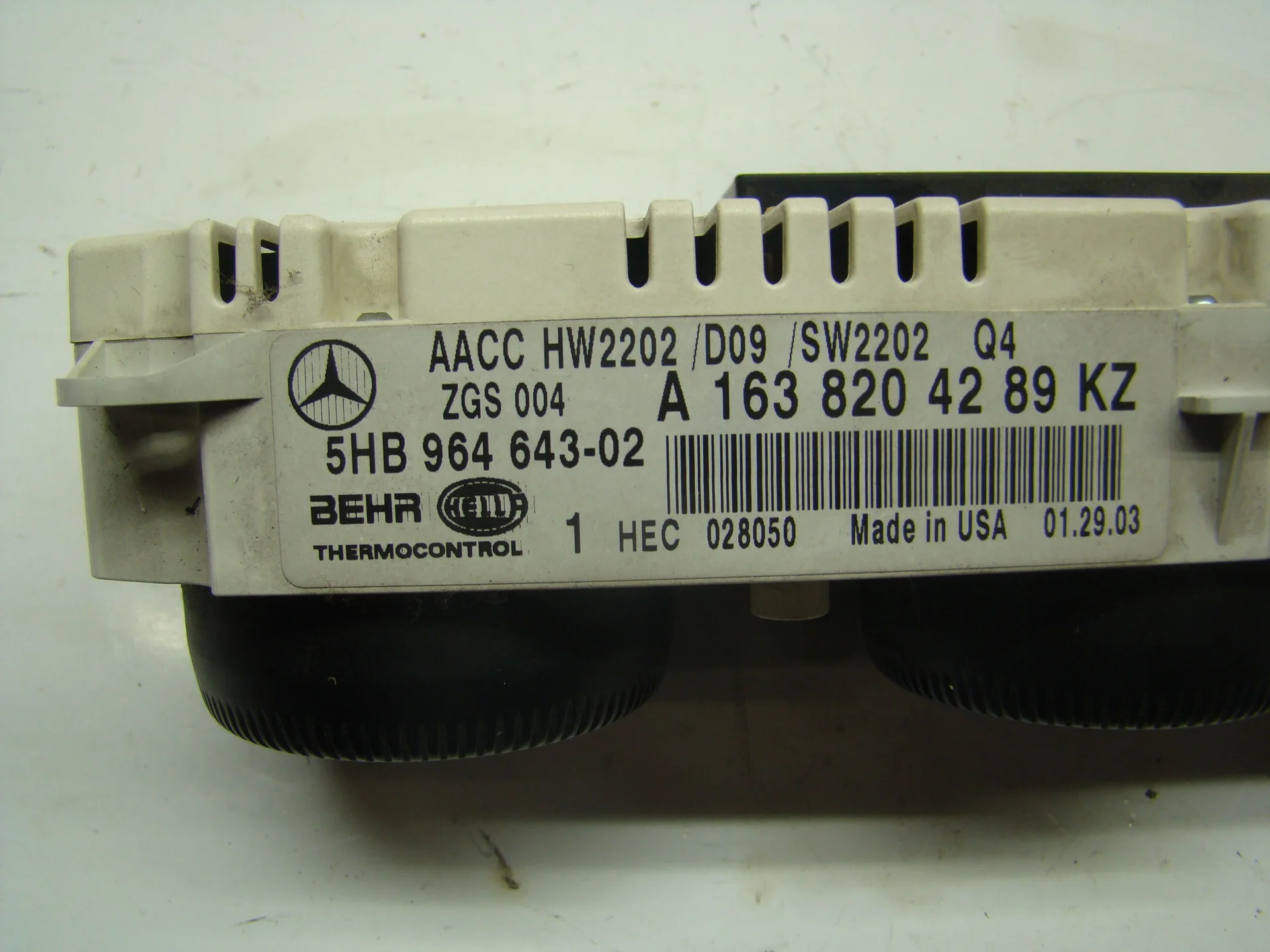 Блок управления климат контролем Mercedes-Benz W163 112 A1638204289 - миниатюра 3