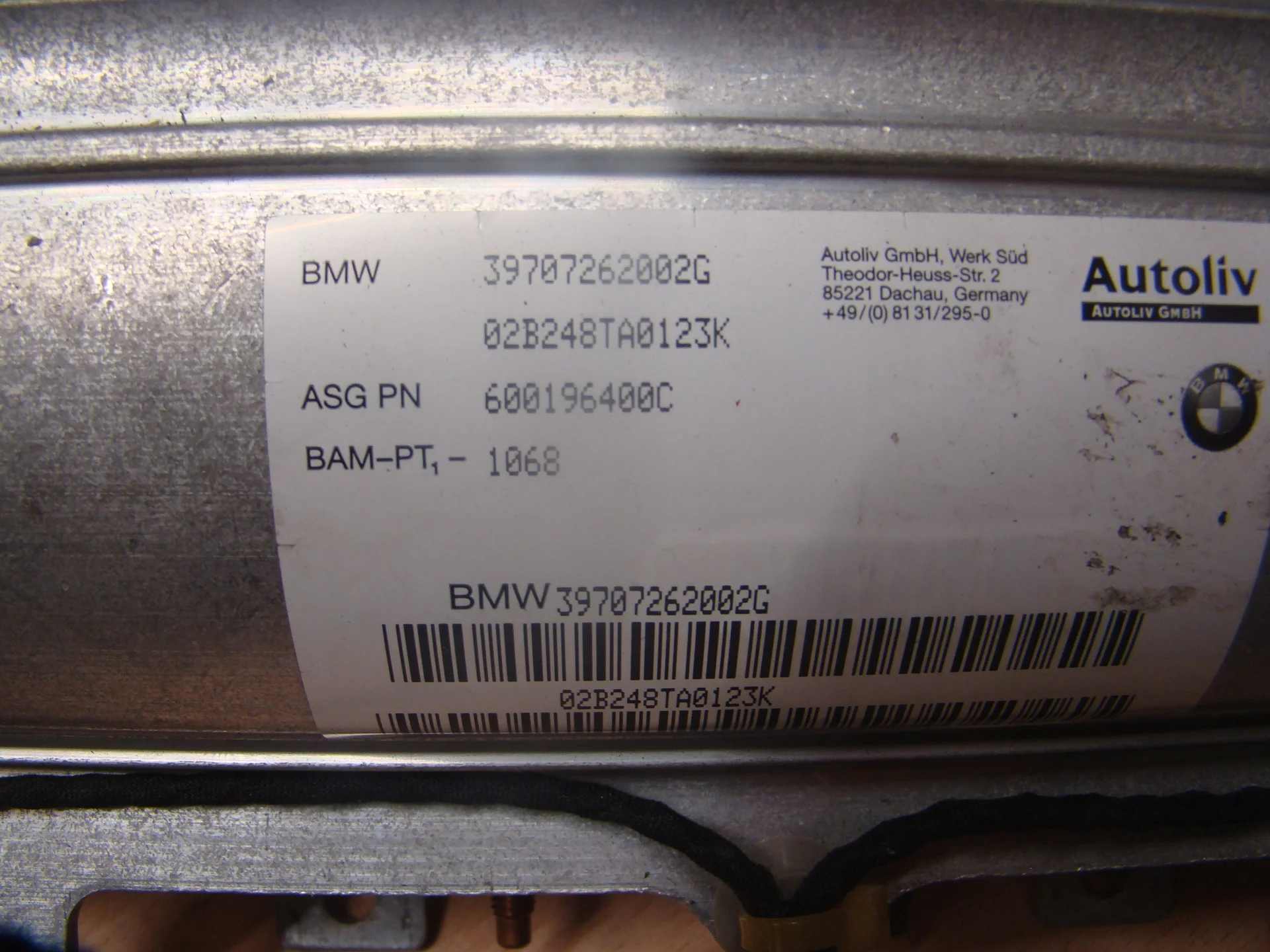 Подушка безопасности коленная BMW 7 серия IV - E66  72127072620 - миниатюра 2