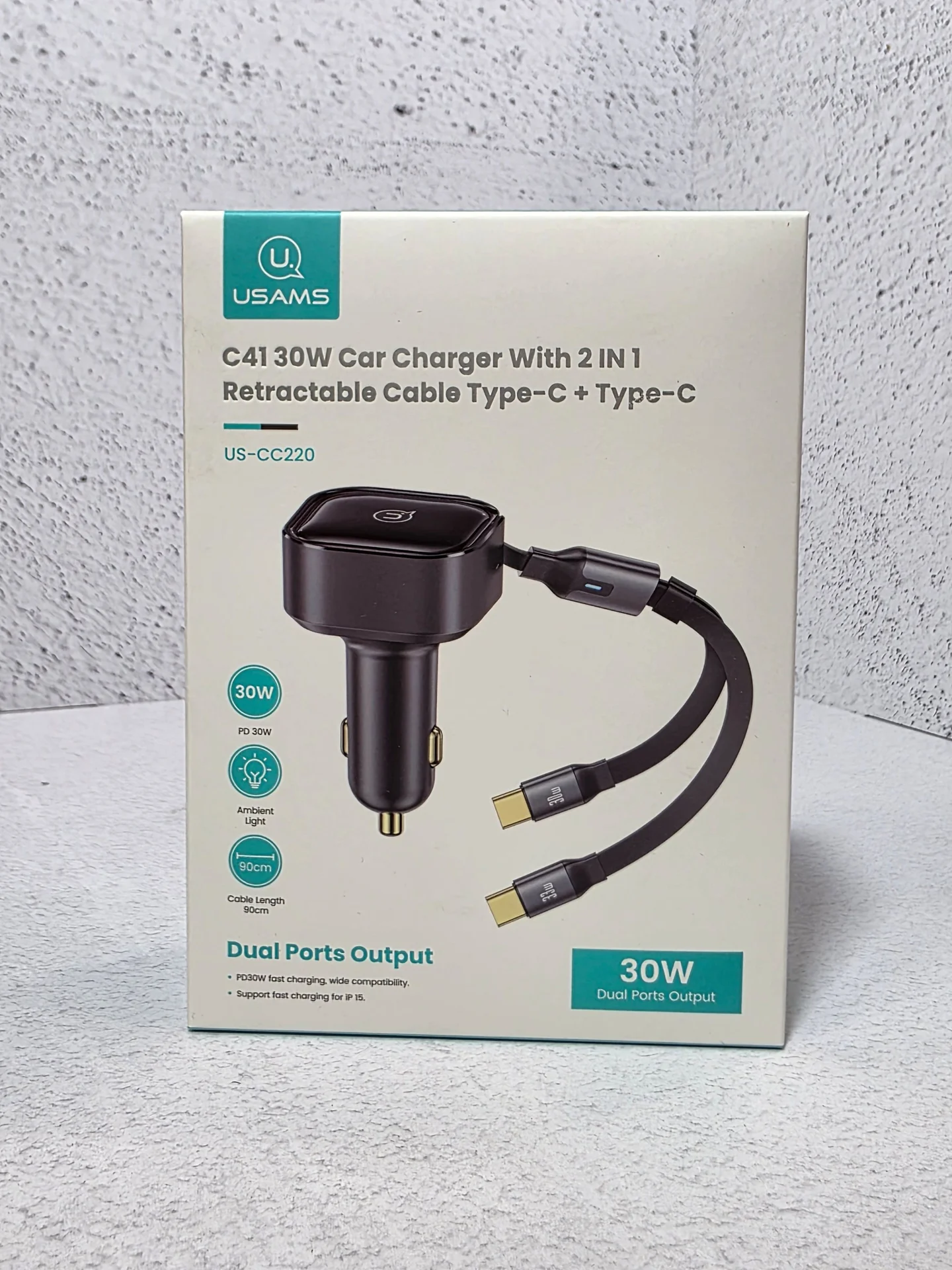 Зу автомобильное Usams 30W Type-C+Type-C - изображение 1