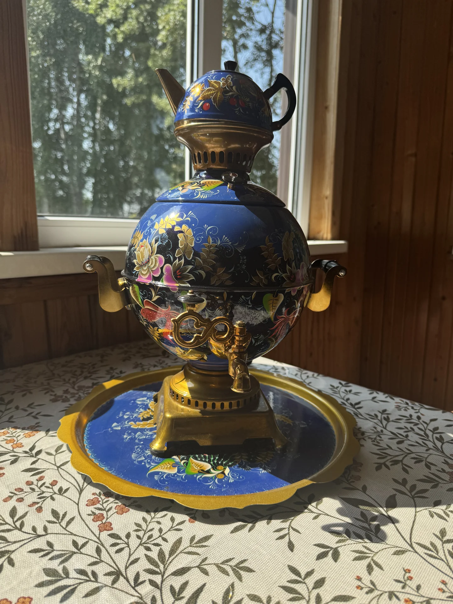 Винтажный Электросамовар СССР +поднос + заварник - миниатюра 2