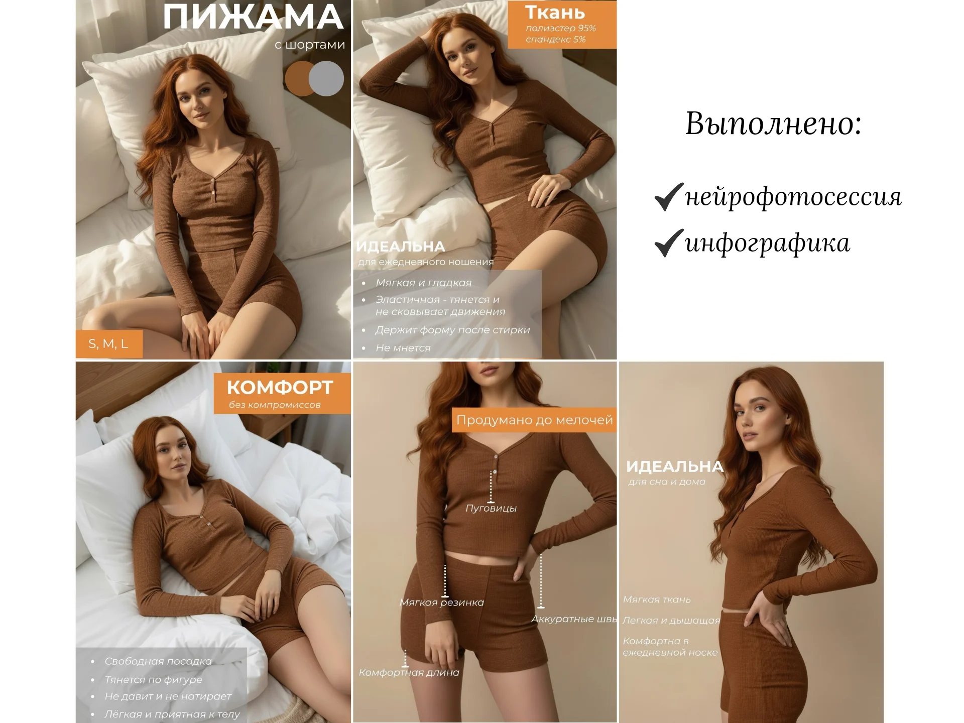 Инфографика для маркетплейсов, нейрофотосессия - миниатюра 2