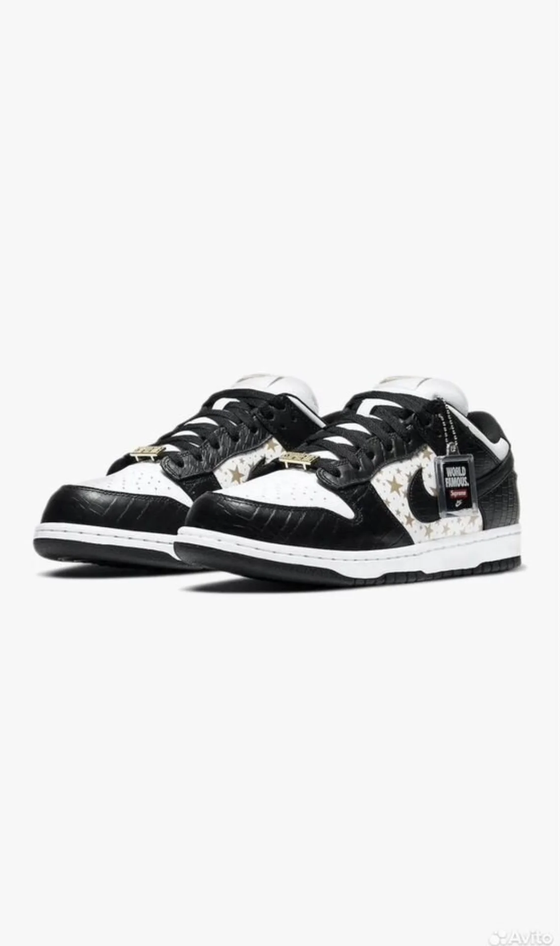 Nike SB Dunk Low Supreme - Stars - Black 9.5 US - миниатюра 2