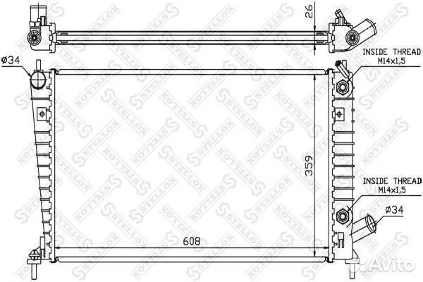 Радиатор сист. охл. АКПП Saab 9-5 2.0T/2 1026659SX - изображение 1