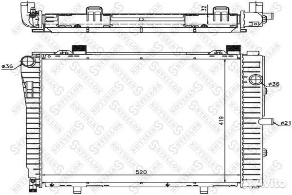 Радиатор сист. охл. без AC MB C208/S202/ 1025908SX - изображение 1