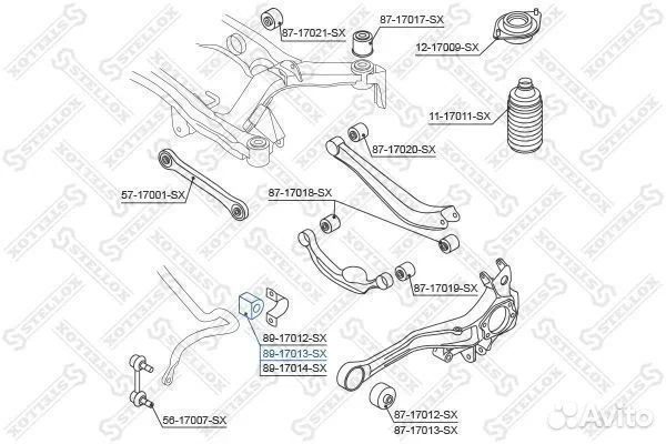 Втулка стабилизатора заднего Subaru Leg 8917013SX - миниатюра 2