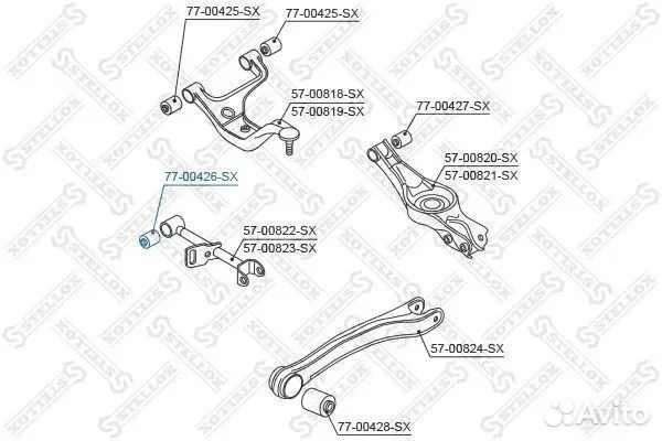 Сайлентблок рычага задней подвески поперечный Stellox 7700426SX (Suzuki Grand Vitara 06>) - миниатюра 2