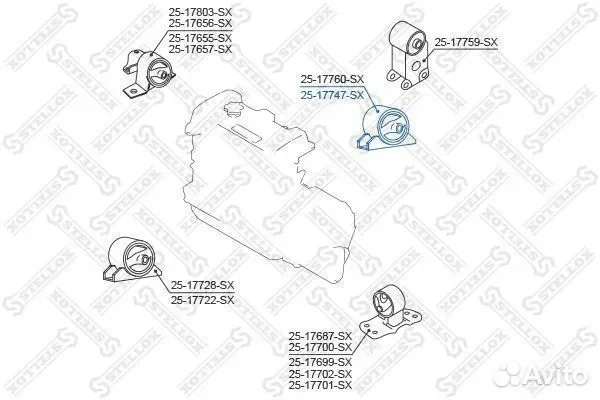 Подушка двигателя задняя 2517747SX - изображение 1
