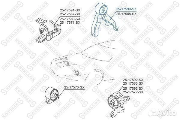 Подушка двигателя задняя 2517590SX - изображение 1