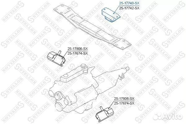 Подушка двигателя задняя Nissan King CA лев - миниатюра 2