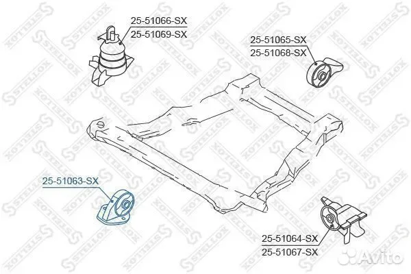 Подушка двс пер. Hyundai Santa Fe 00 перед