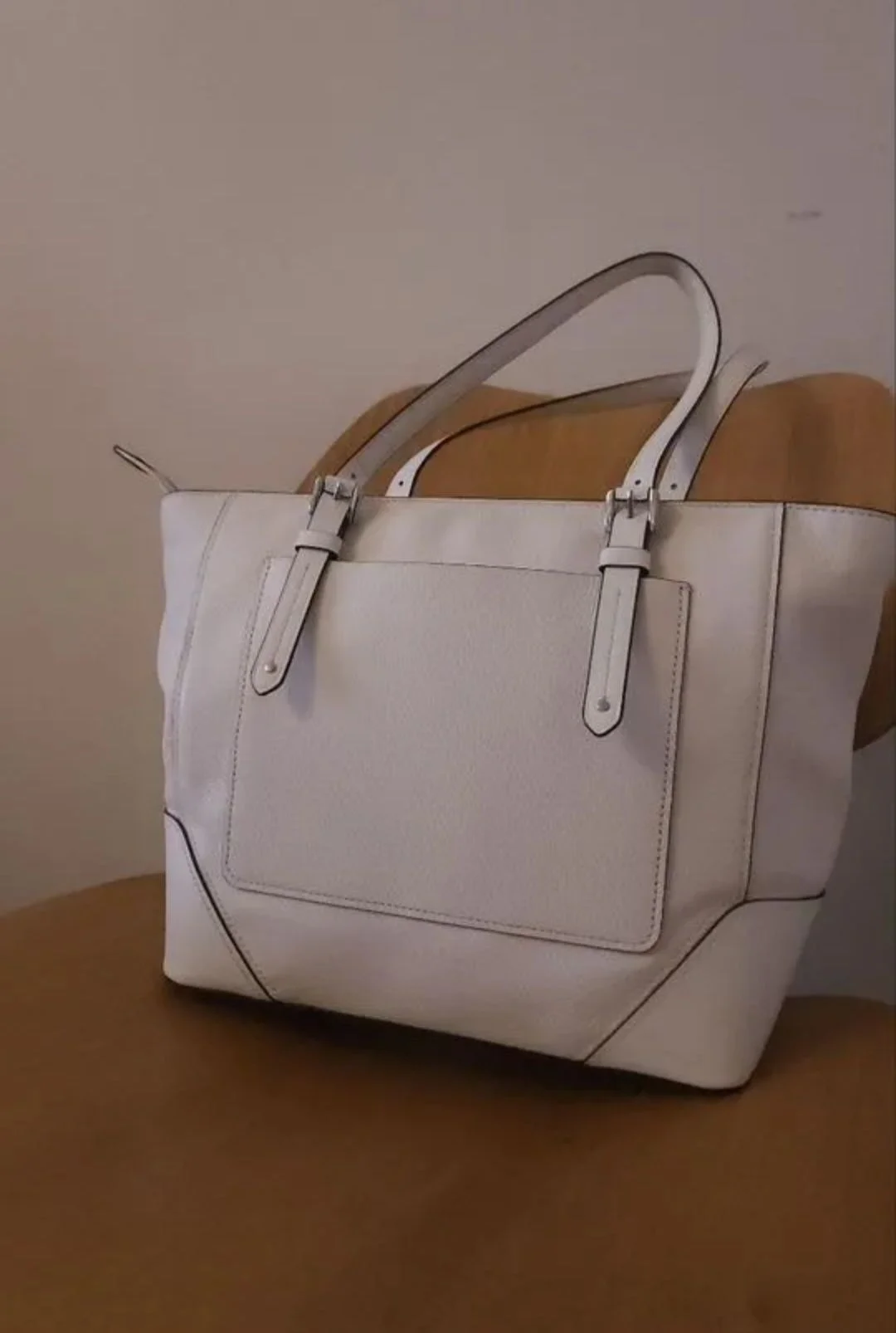 Сумка Michael Kors White Leather tote bag - миниатюра 3