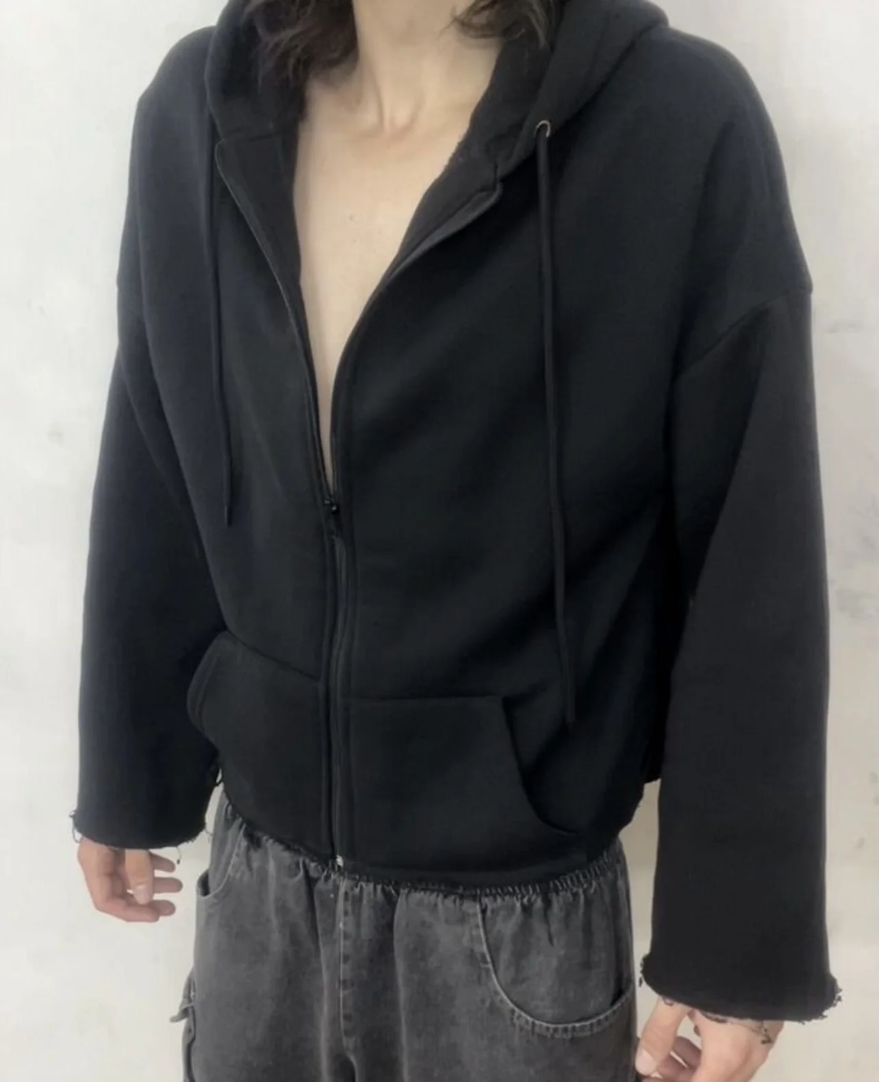 Zip hoodie кроп клеш Number nine - миниатюра 3