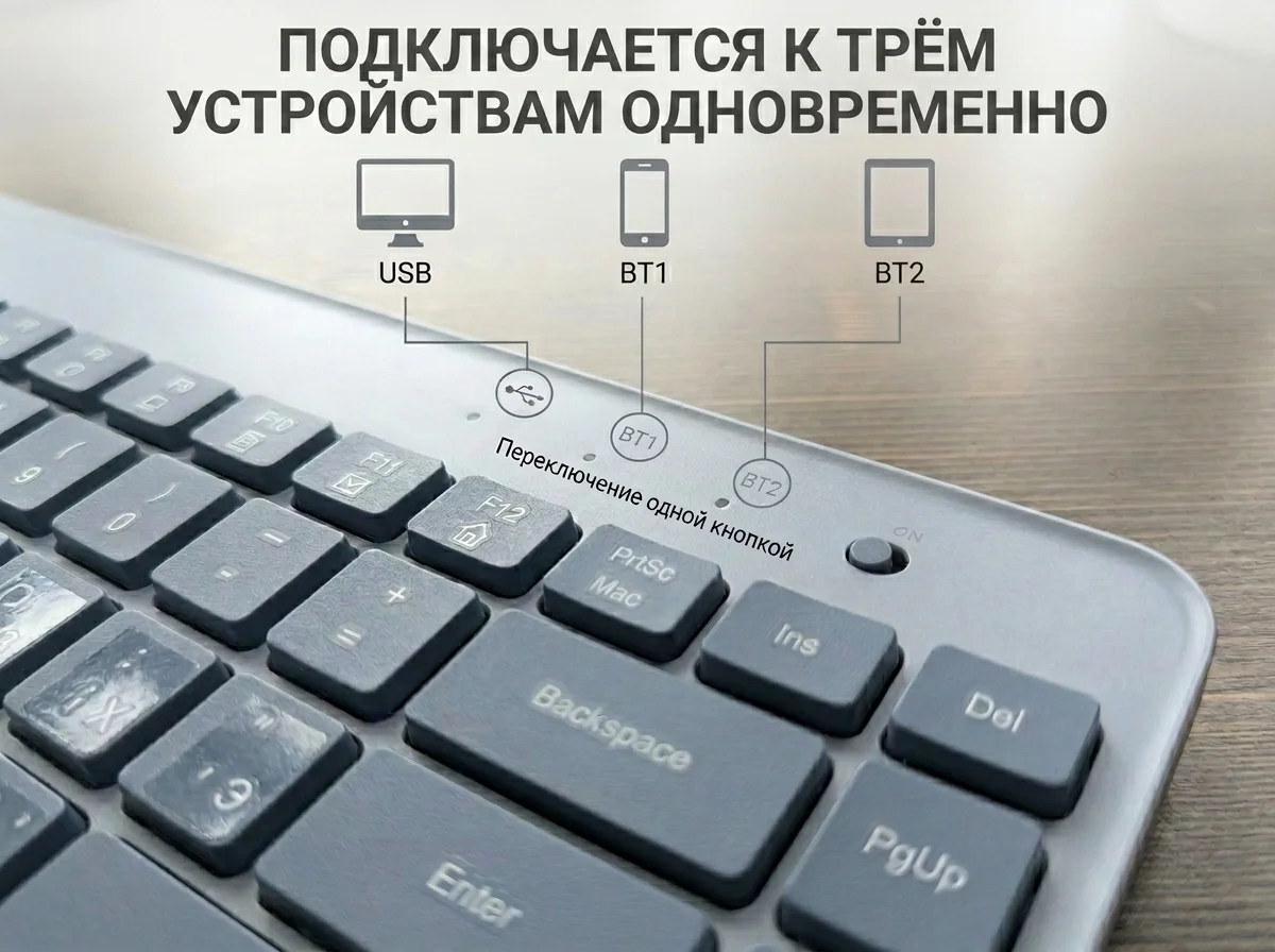 Беспроводная клавиатура Xiaomi miiiw Dual Mode - миниатюра 3