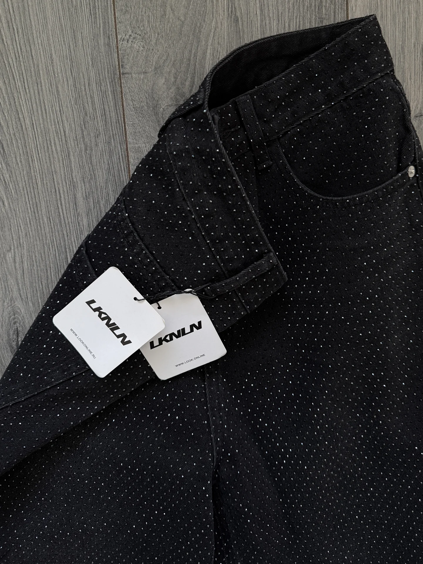 джинсы в стразах look online новые - миниатюра 5
