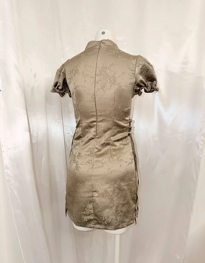 Мини-платье азиатский ретро шик Qipao стиль Япония - миниатюра 4