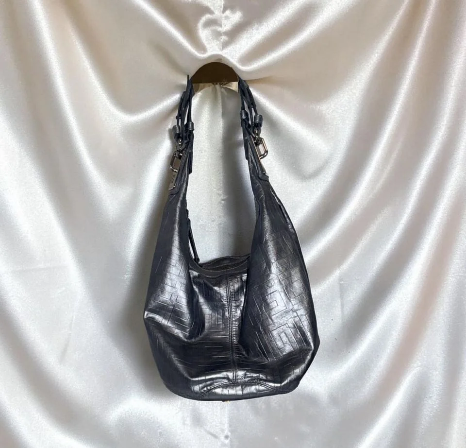 Редкая Givenchy silver leather hobo bag - миниатюра 2