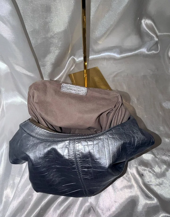Редкая Givenchy silver leather hobo bag - миниатюра 7