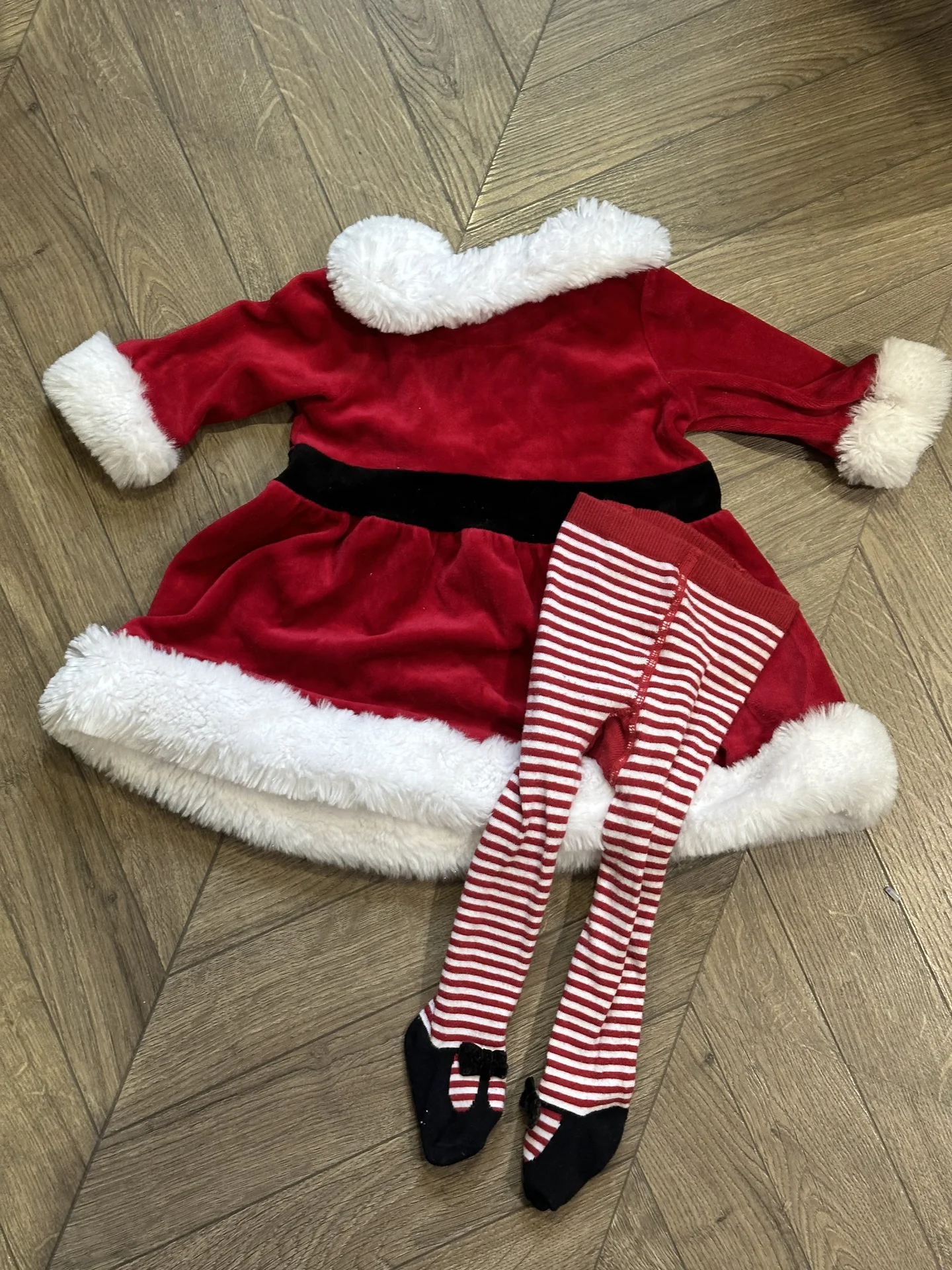 новогодний костюм платье и колготки mothercare 6-9 - миниатюра 3
