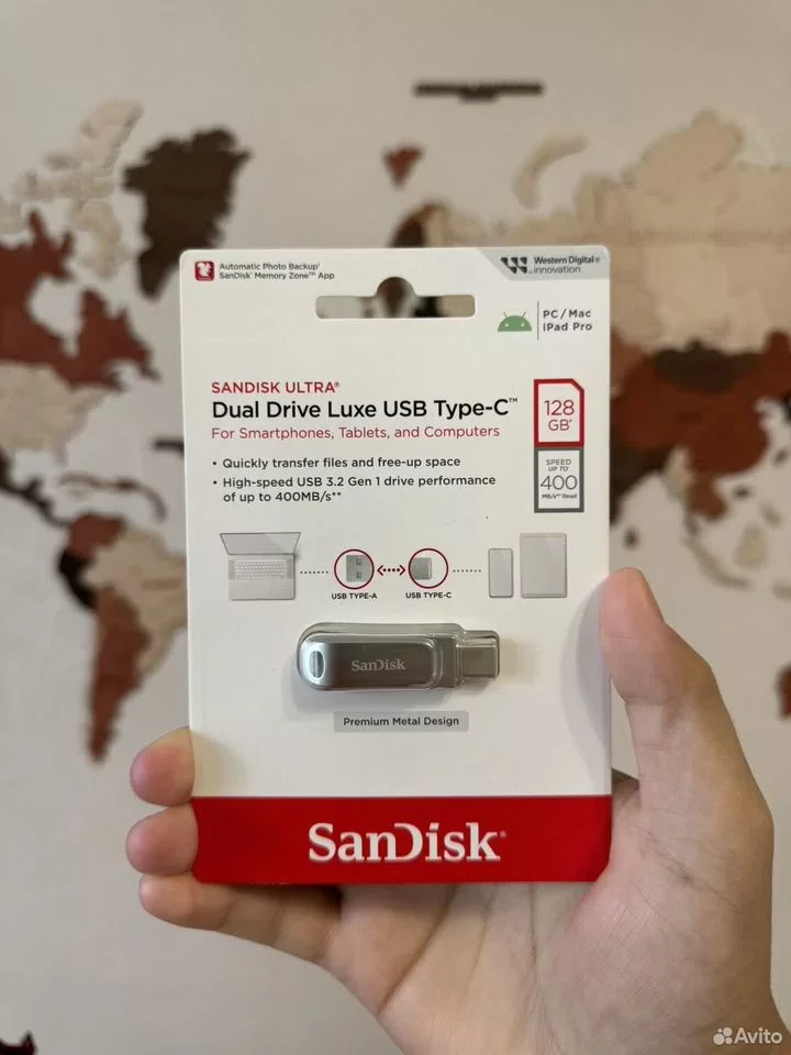 USB/Type-C SanDisk Ultra Dual Drive Luxe 128Gb