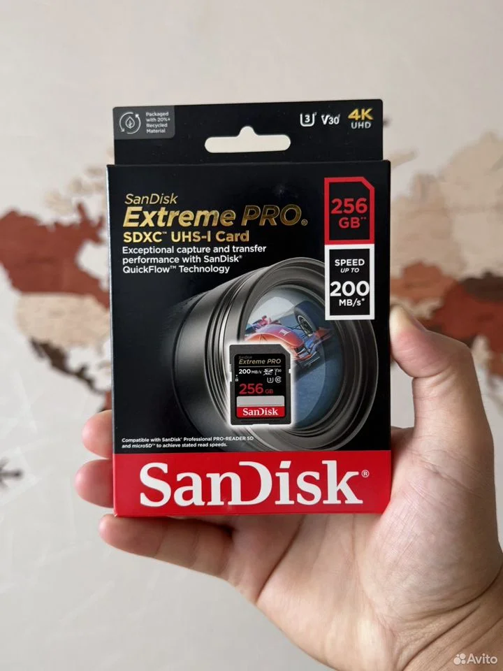 SanDisk Extreme Pro SD 200MB/S 256GB карта памяти - изображение 1