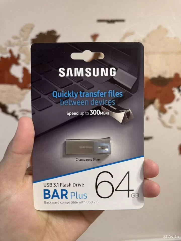Samsung BAR Plus USB 3.1 64GB (Silver) флешка - изображение 1
