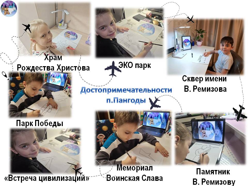 Ребята 1в класса под руководством классного руководителя и педагога - организатора разработали буклет (панорама) в виде маршрутной карты по достопримечательностям п.Пангоды и создали по этому буклету видеоролик (Ссылка на ролик https://cloud.mail.ru/public/SzE6/cPWHHJ2ui)