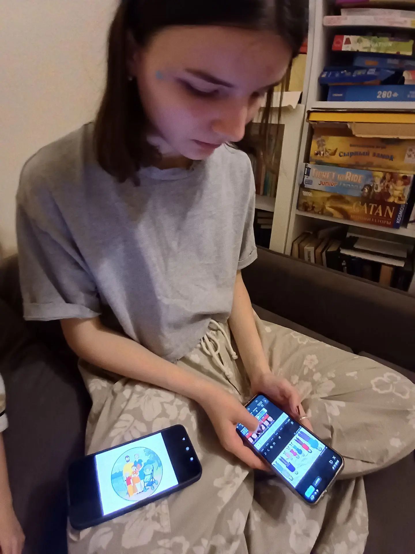 Самая ответственная часть работы - это монтаж фильма. Его делала старшая дочка Ника.