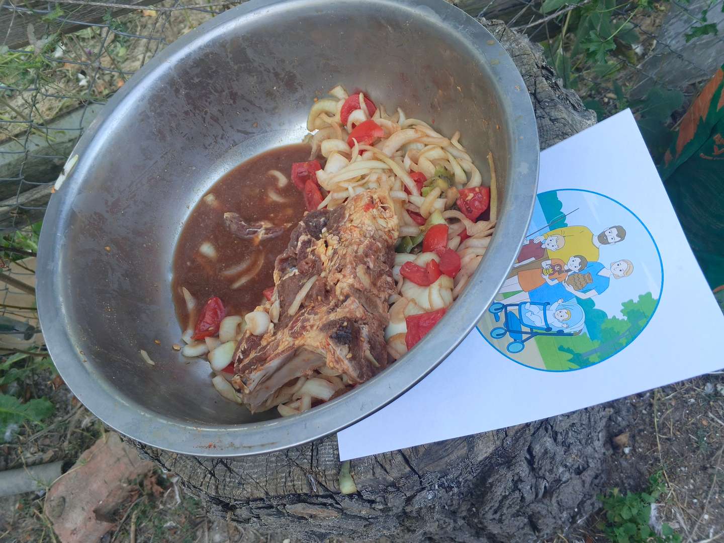 замариновали мясо