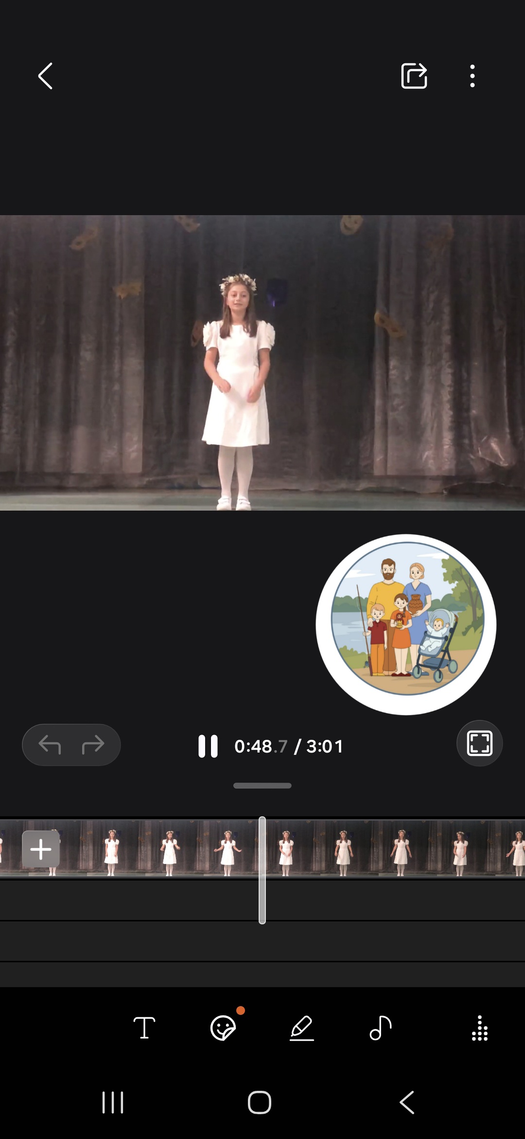 Добавление видео выступление Теоны. Стих о Родине