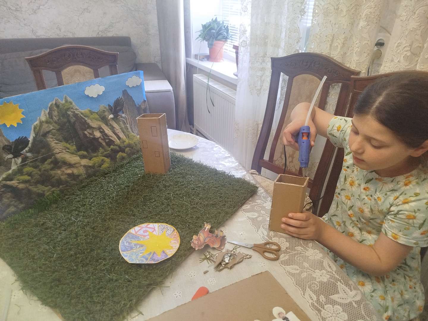Клею башни.