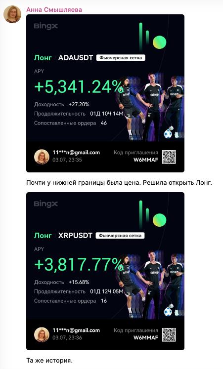 Скриншот сделки ученика школы TrendUp