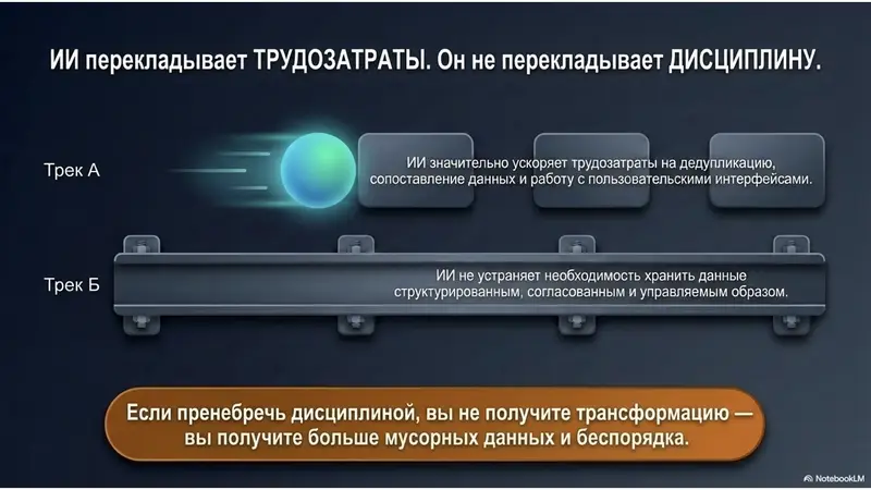 ИИ перекладывает ТРУДОЗАТРАТЫ. Он не перекладывает ДИСЦИПЛИНУ.