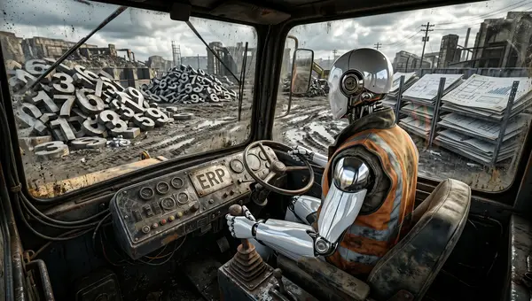 AI agent driving legacy ERP system,  terrain is littered with uncleaned unmaintained data