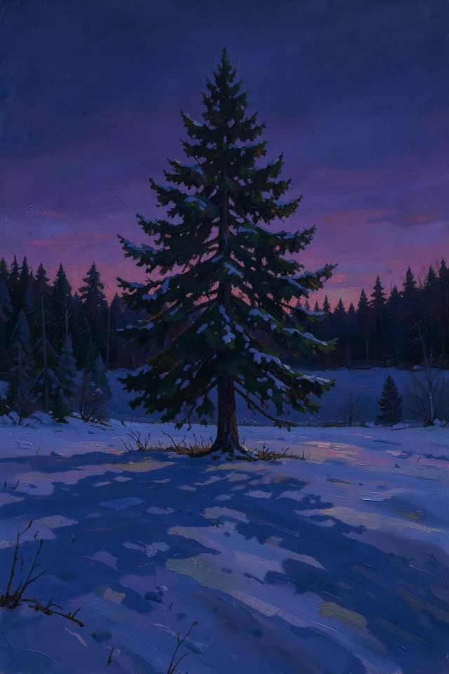 Ель в сумерках