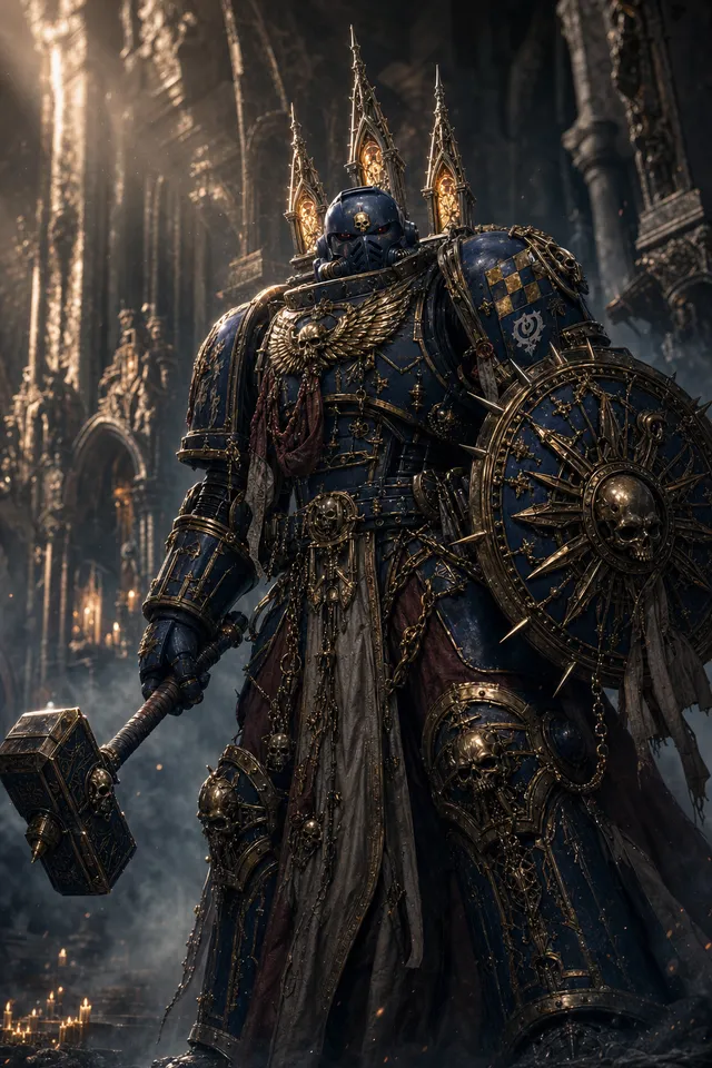 Постер «Warhammer (вариант 2)» на металле — кинематографичный портрет
