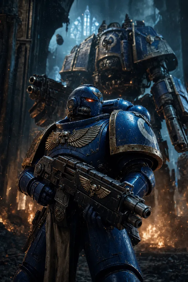 Постер «Warhammer (вариант 3)» на металле — кинематографичный портрет