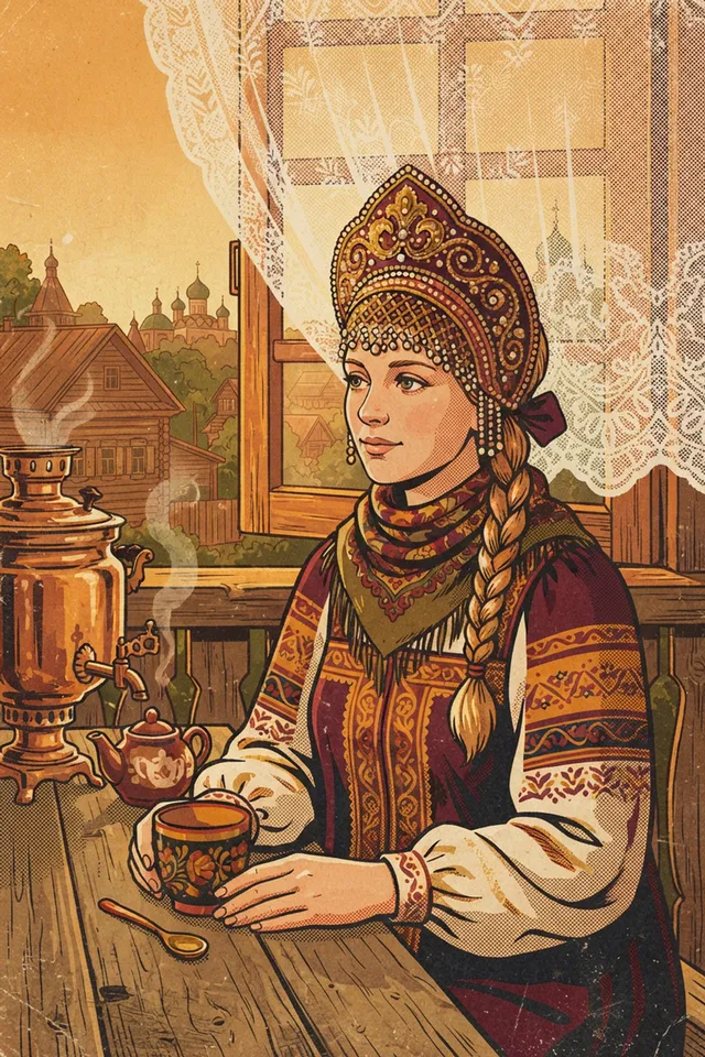 Чаепитие у самовара