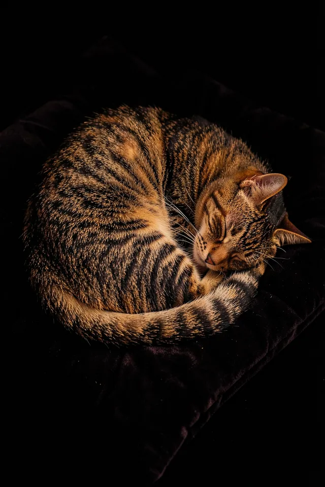 Кот свернулся клубком