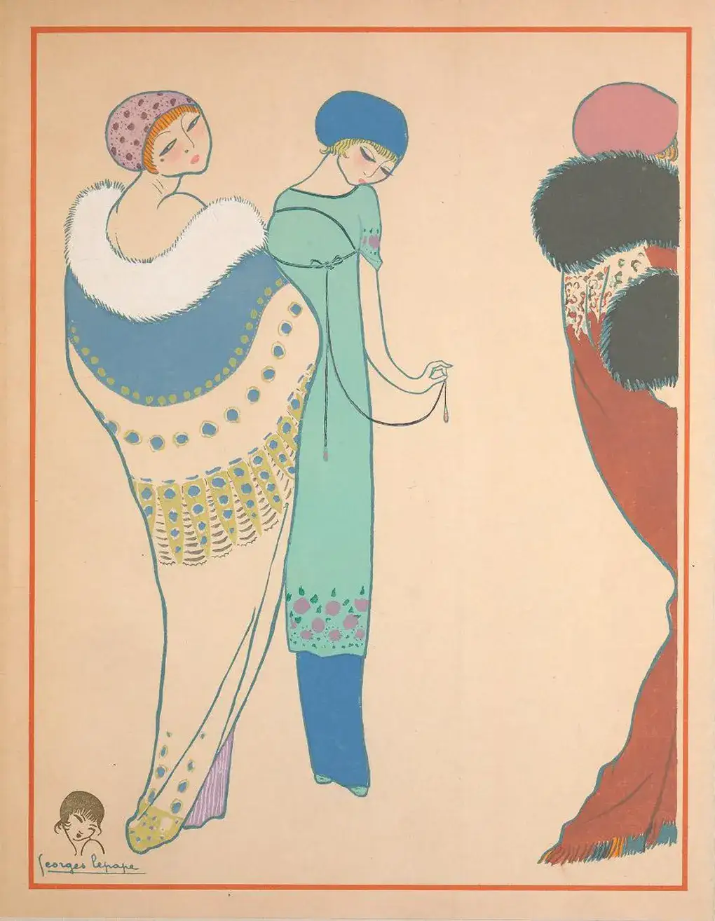 Лист из альбома Les choses de Paul Poiret vues par Georges Lepape. 1911