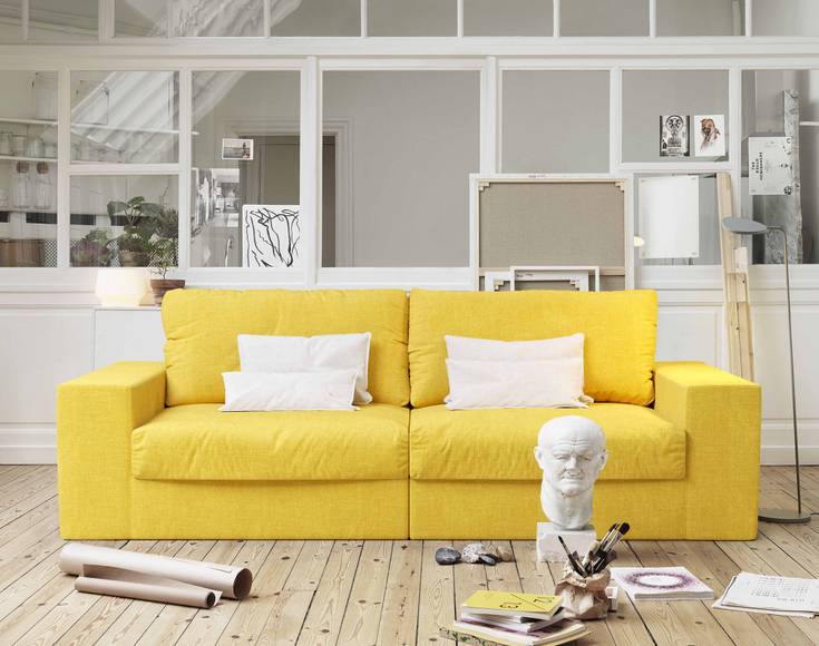 Диван Элизиум прямой двухместный - Эконом микровелюр #1