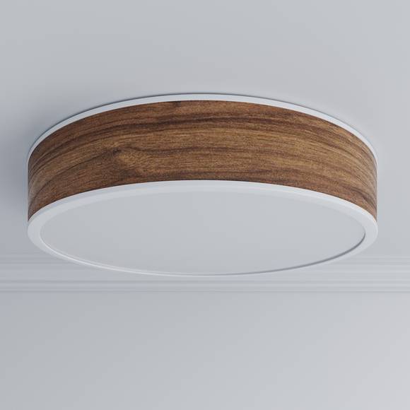 Jupiter Chandelier L - американский орех - белый - вплотную к потолку #1